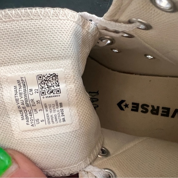 Converse embroidered floral sneakers, Chucks, All star, girls shoes, size 5 - Picture 6 of 7